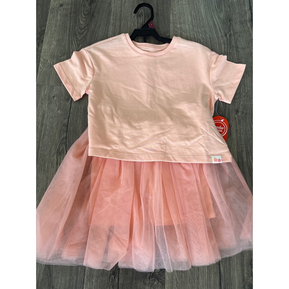 Wonder Nation Girls Peach T-Shirt and Tulle Tutu Skirt Set Size 7 NEW